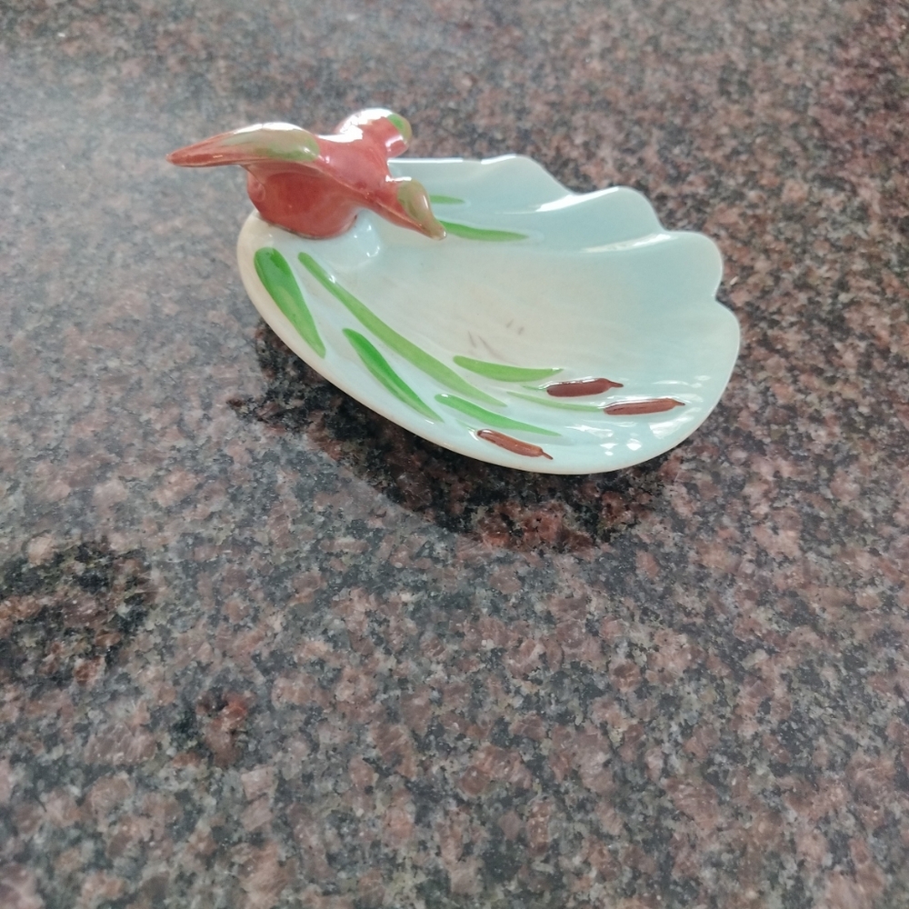 Vintage 1940s Pat-pending op co. Zanesville ashtray /trinket plate